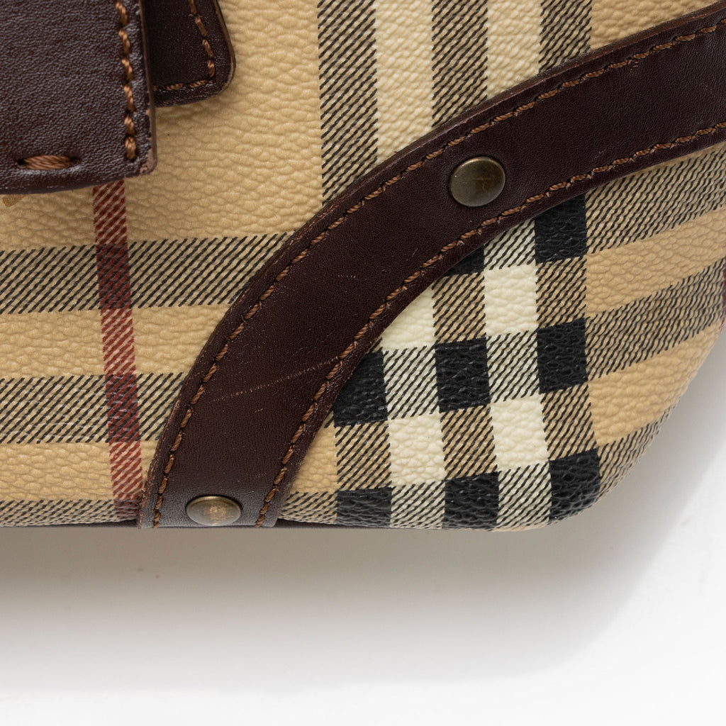 Burberry Haymarket Check Buckle Satchel