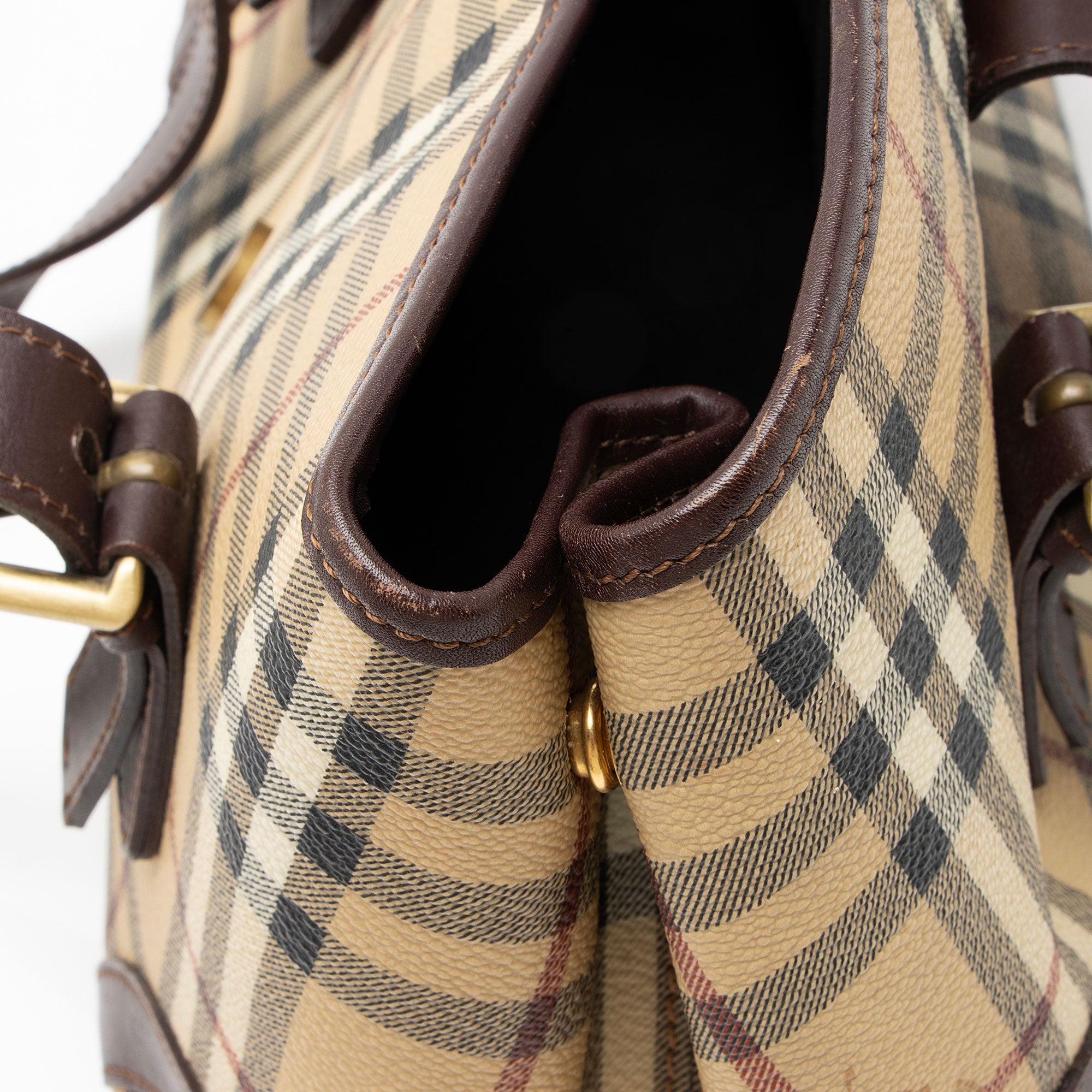 Burberry Haymarket Check Buckle Satchel