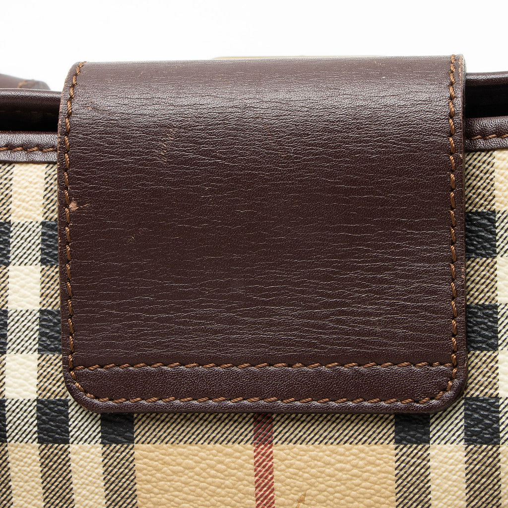 Burberry Haymarket Check Buckle Satchel