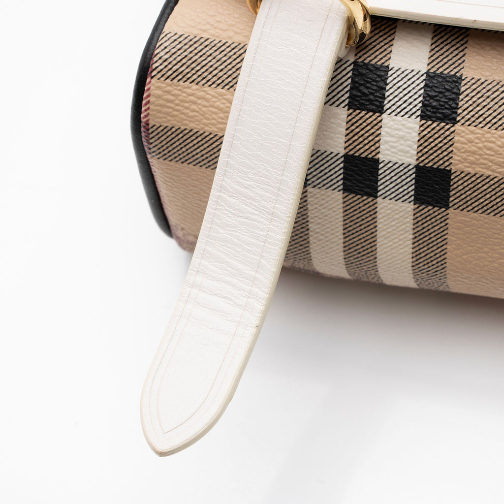 Burberry Haymarket Check Perforated Leather Baby Bridle Shoulder Bag