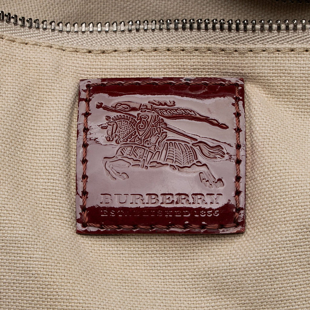 Burberry Heart Check Patent Leather Large Tote (SHF-tnVJ87)