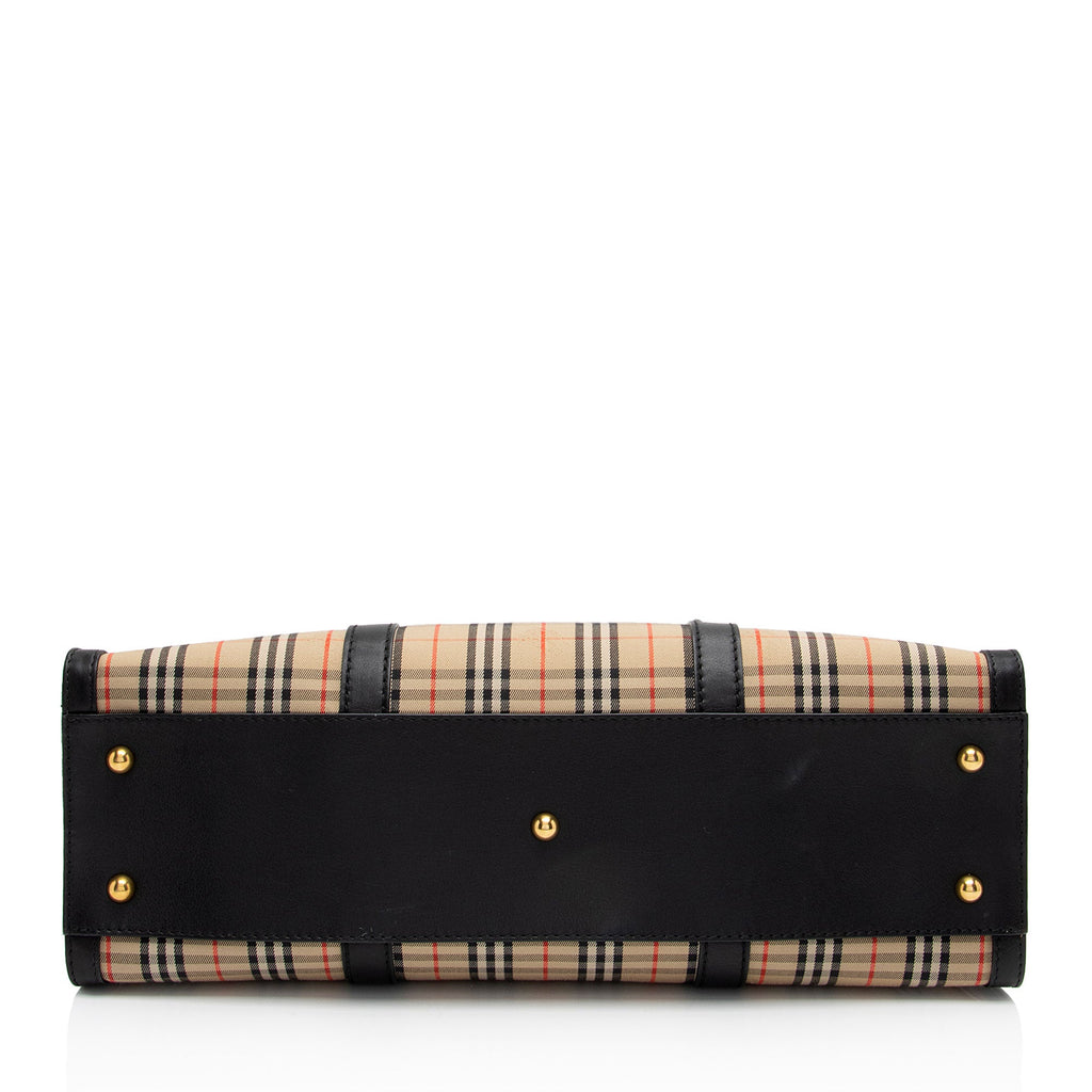 Burberry Vintage Check 1983 Link Zip Tote (SHF-DCHhVW)