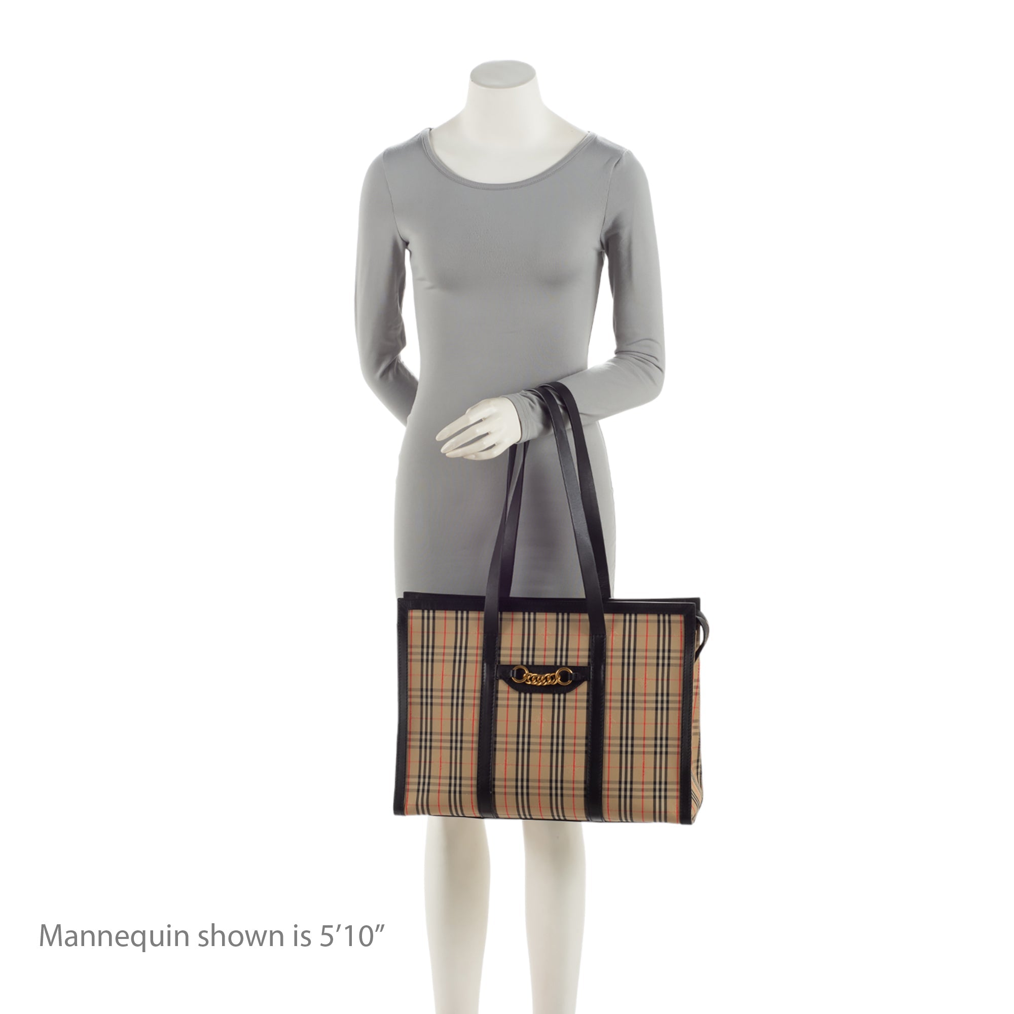 Burberry Vintage Check 1983 Link Zip Tote (SHF-DCHhVW)