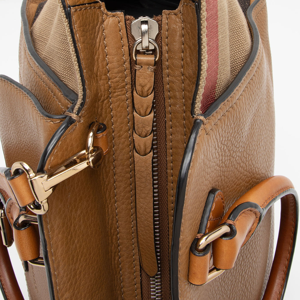 Burberry House Check Harcourt Medium Satchel (SHF-Pgj3Mi)