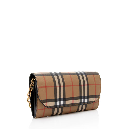 Burberry House Check Henley Chain Wallet (SHF-OabVyk)