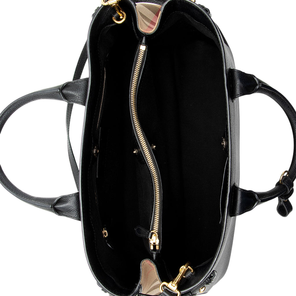 Burberry House Check Leather Banner Large Tote (SHF-amQX3B)