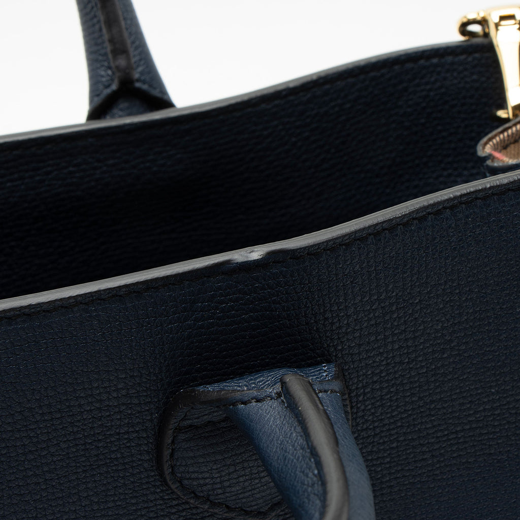 Burberry House Check Leather Banner Large Tote