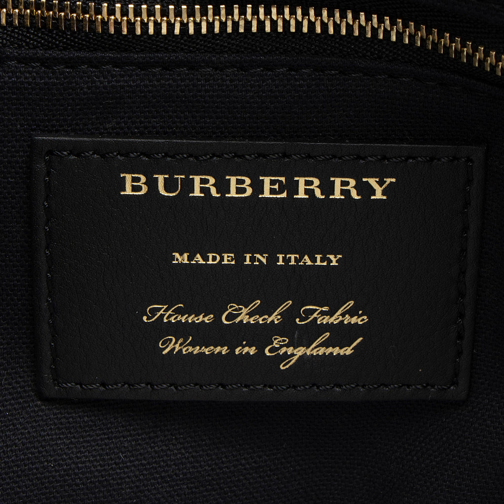 Burberry House Check Leather Banner Large Tote