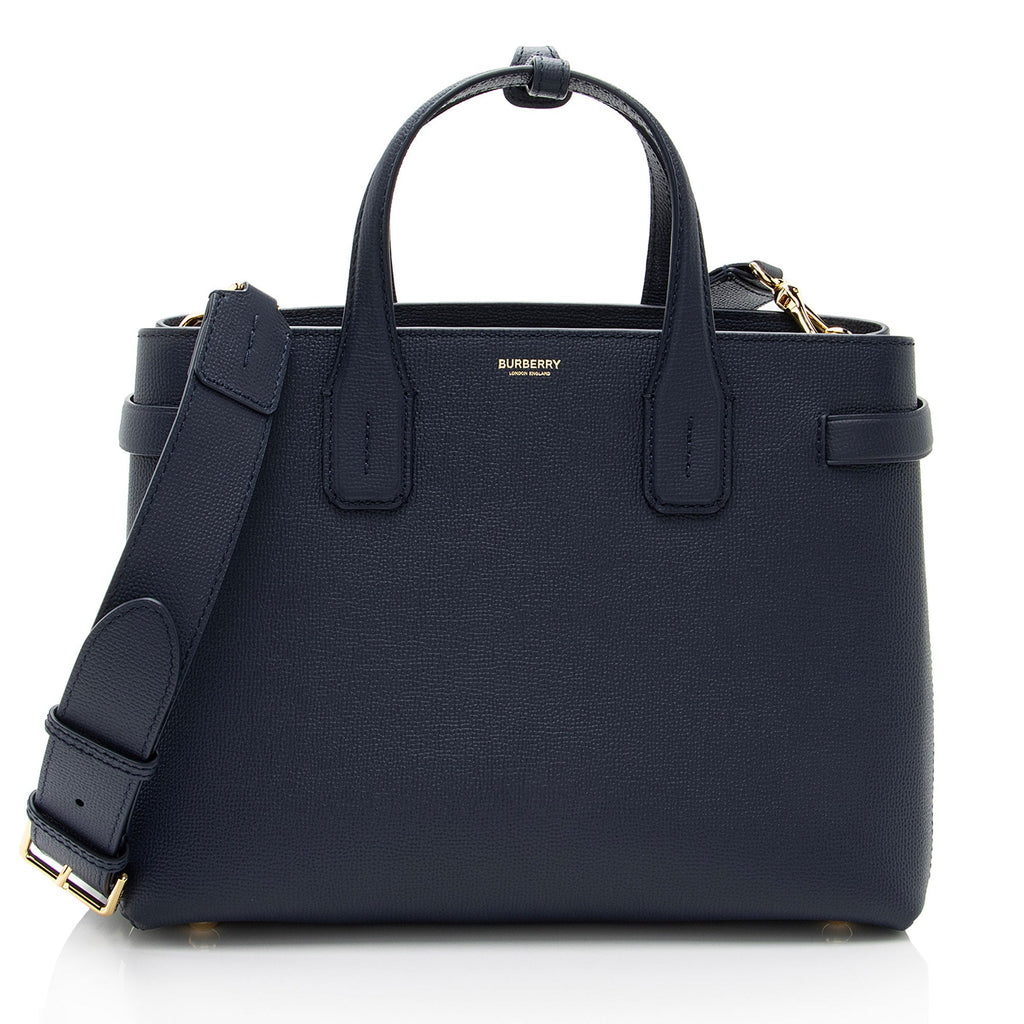 Burberry House Check Leather Banner Medium Tote (SHF-vVShxX)
