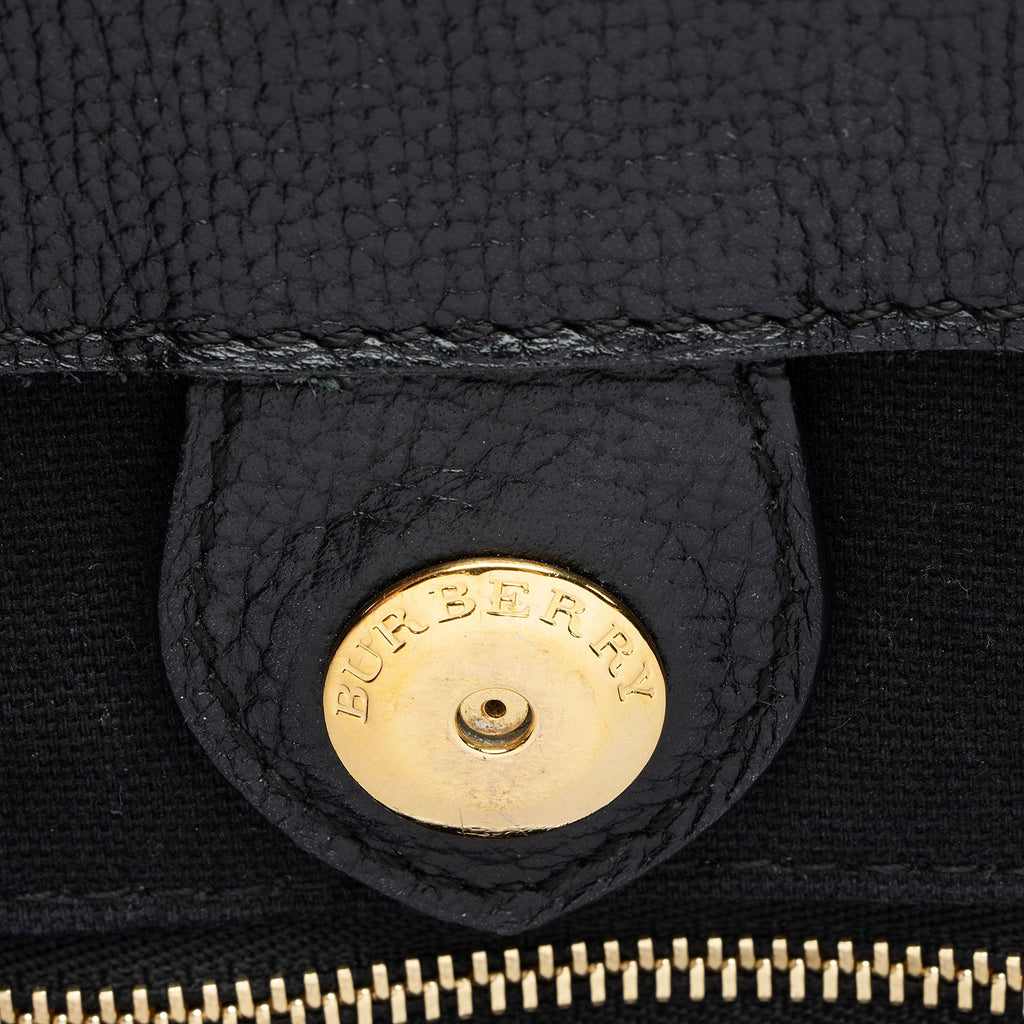 Burberry House Check Leather Banner Medium Tote