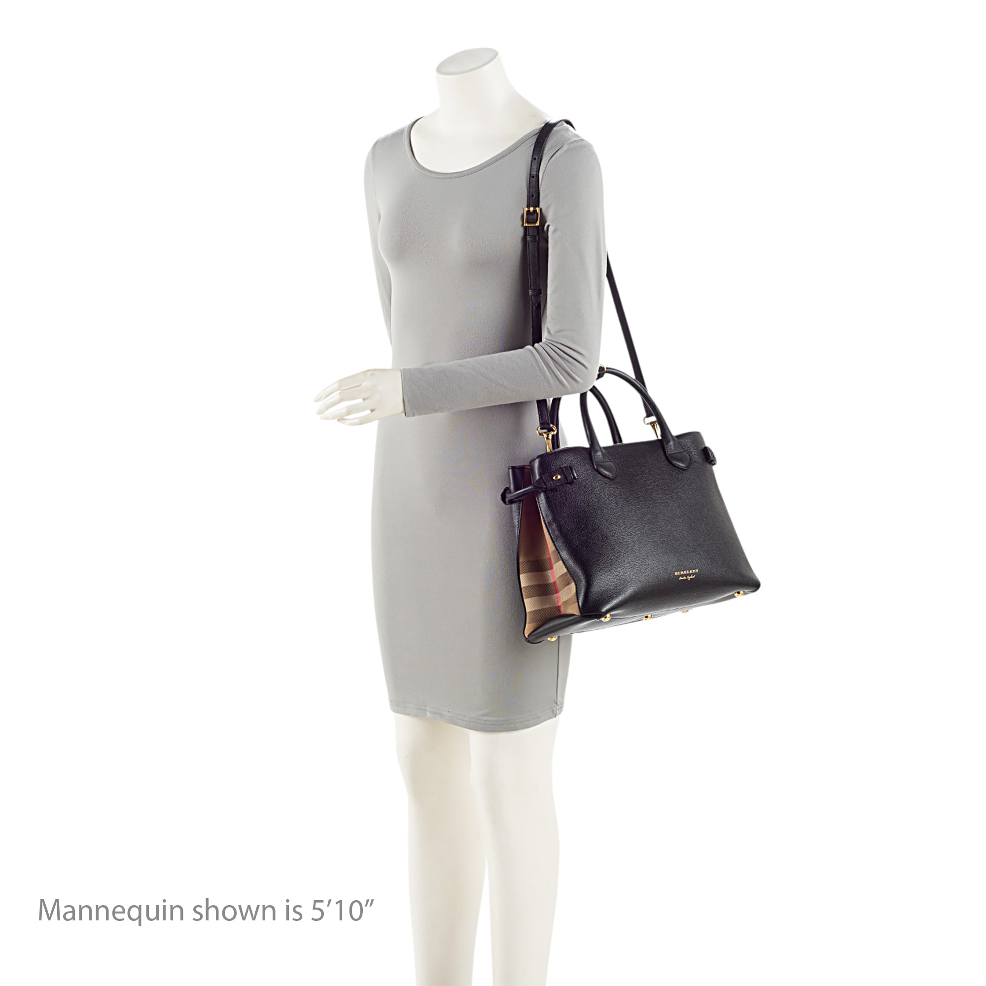 Burberry House Check Leather Banner Medium Tote