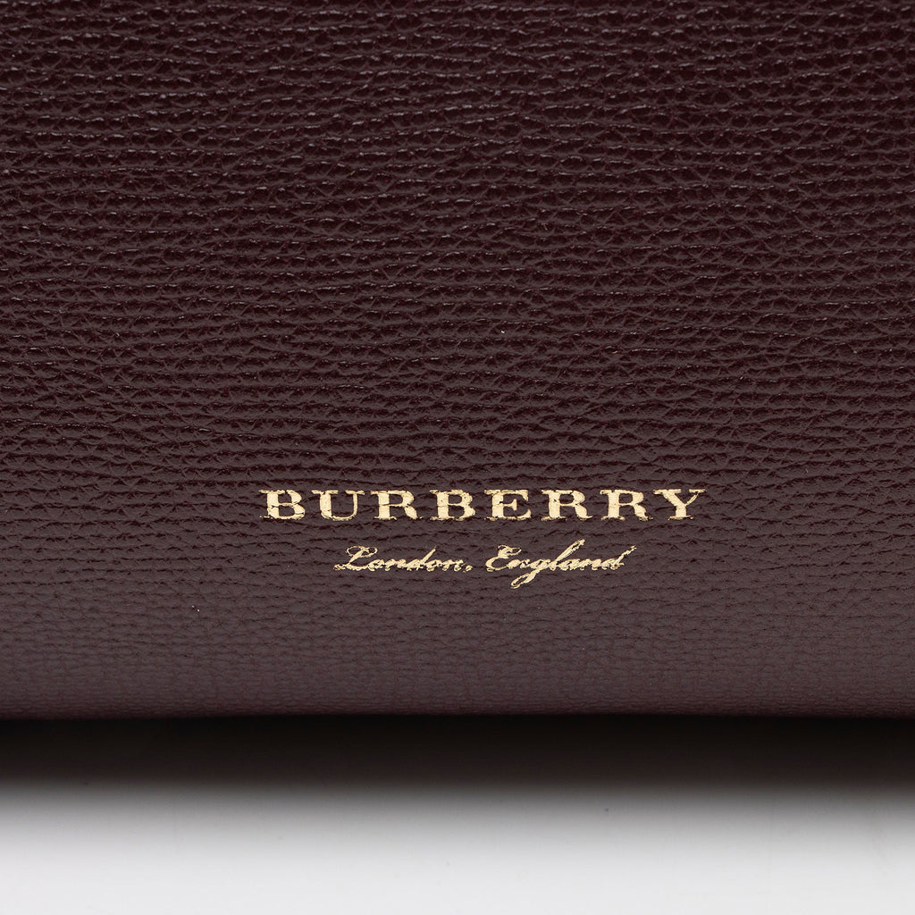 Burberry House Check Leather Banner Medium Tote
