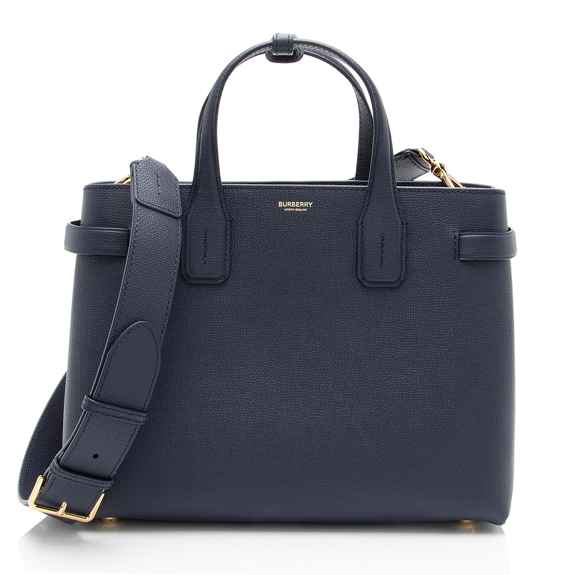 Burberry House Check Leather Banner Medium Tote