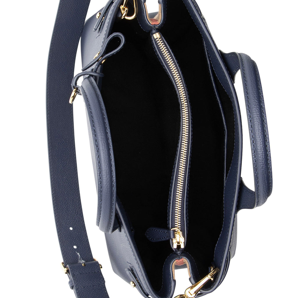 Burberry House Check Leather Banner Medium Tote