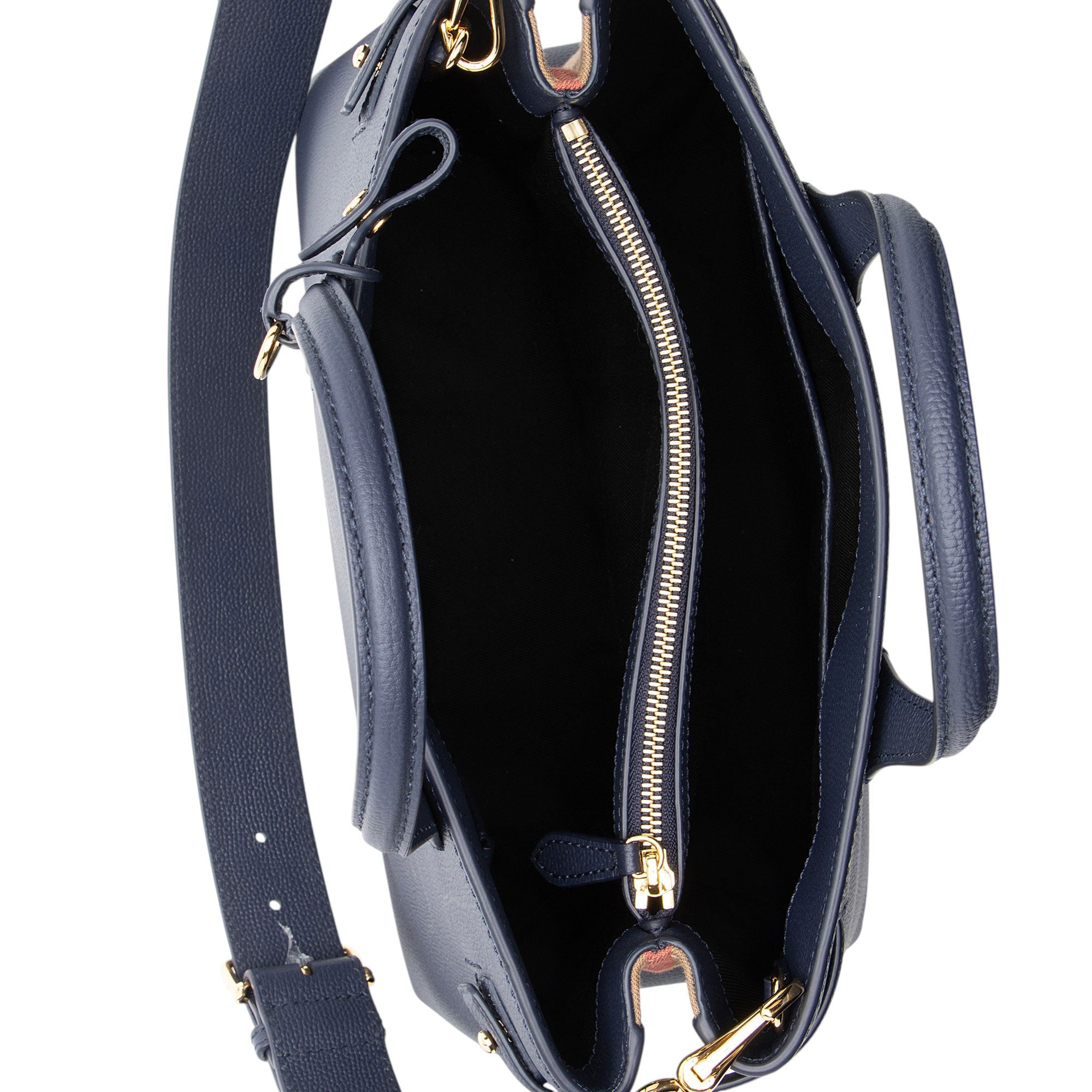 Burberry House Check Leather Banner Medium Tote