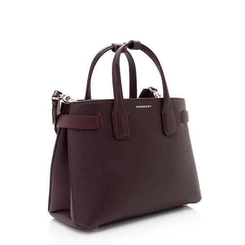 Burberry House Check Leather Banner Small Tote (SHF-19217)