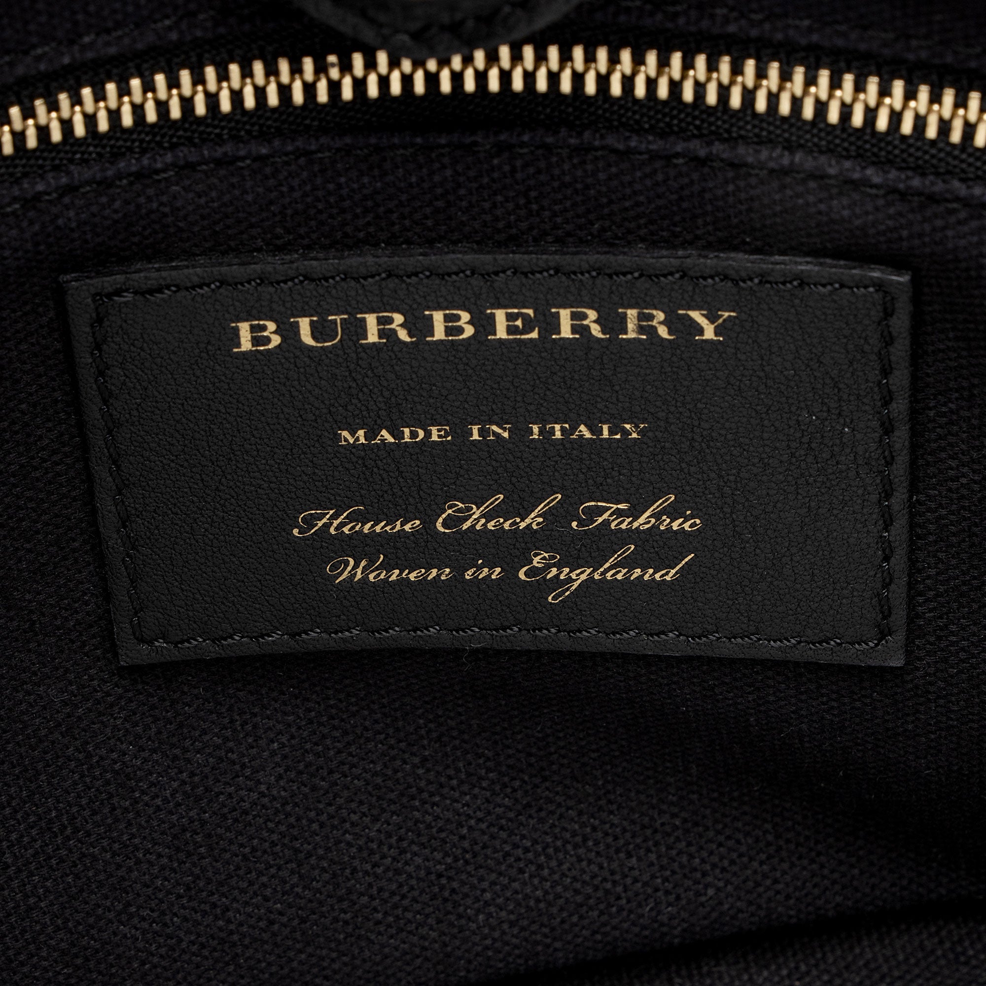 Burberry House Check Leather Banner Small Tote