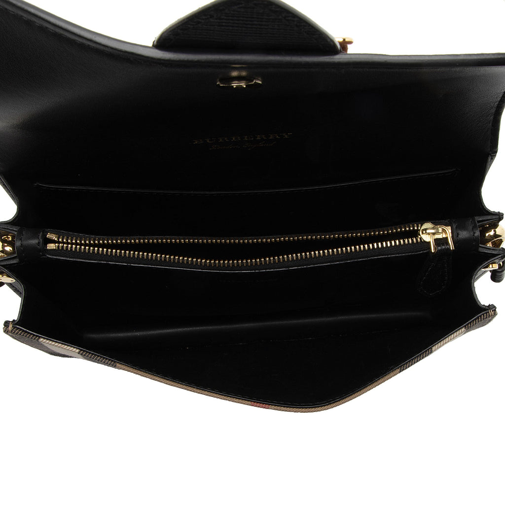 Burberry House Check Madison Buckle Small Shoulder Bag (SHF-x0DUJG)