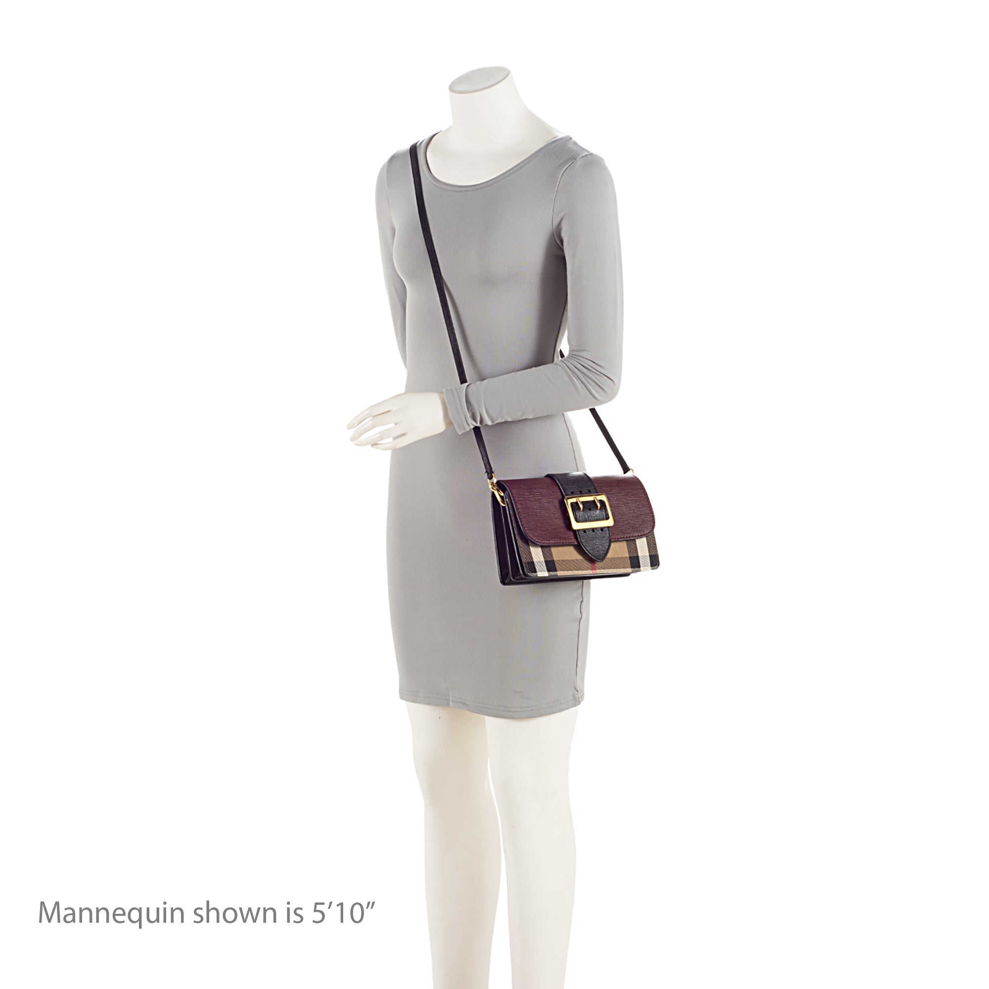 Burberry House Check Madison Buckle Small Shoulder Bag (SHF-x0DUJG)