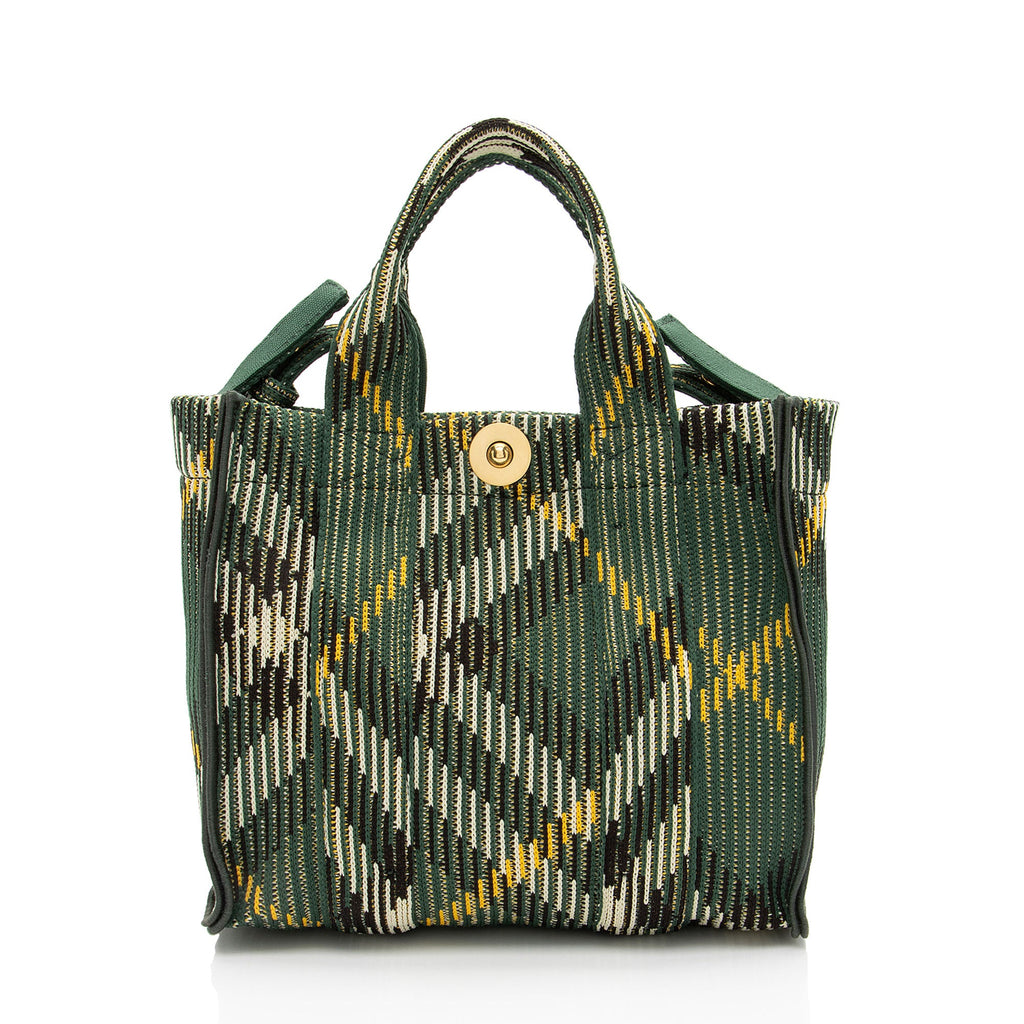 Burberry Knit Check Scarlet Mini Tote