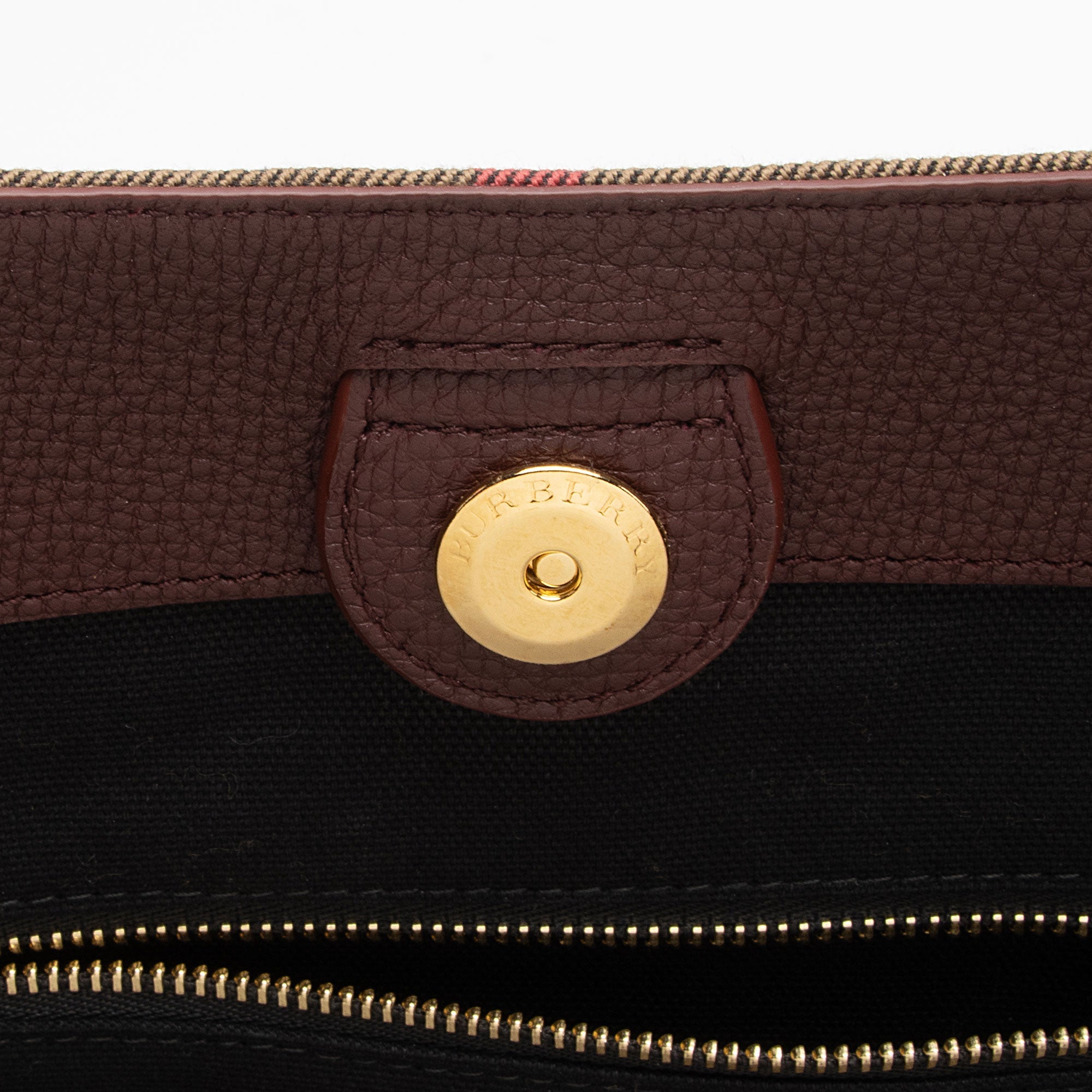 Burberry Leather House Check Canterbury Small Tote (SHF-pFpn6o)