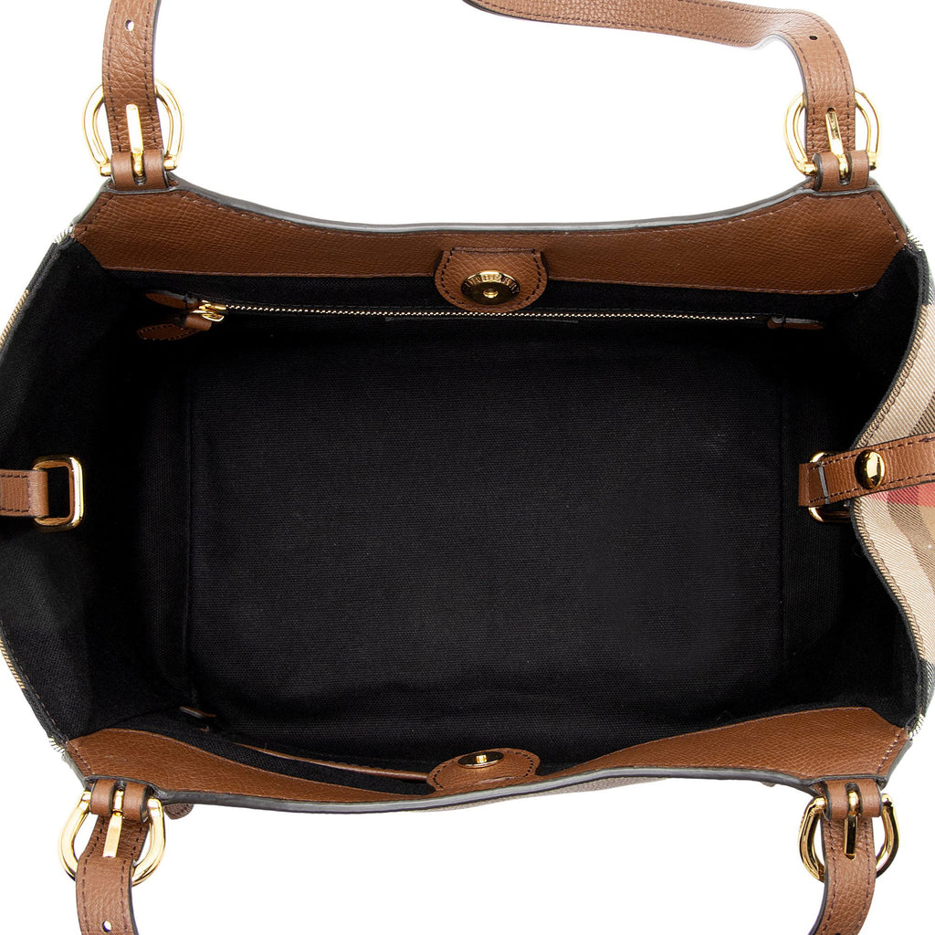 Burberry Leather House Check Canterbury Small Tote