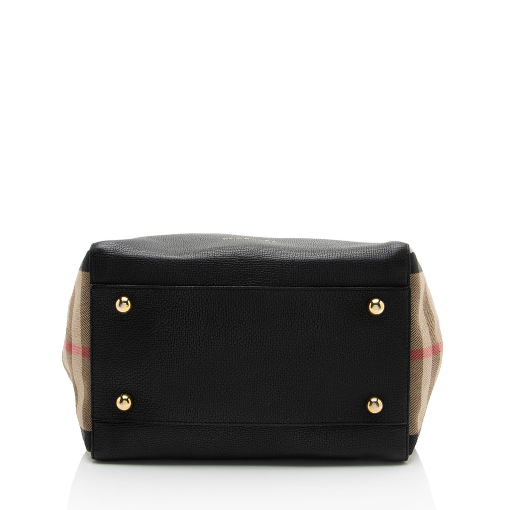 Burberry Leather House Check Canterbury Small Tote