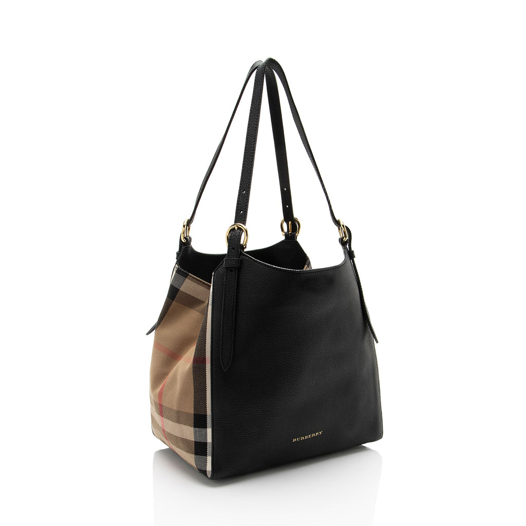 Burberry Leather House Check Canterbury Small Tote