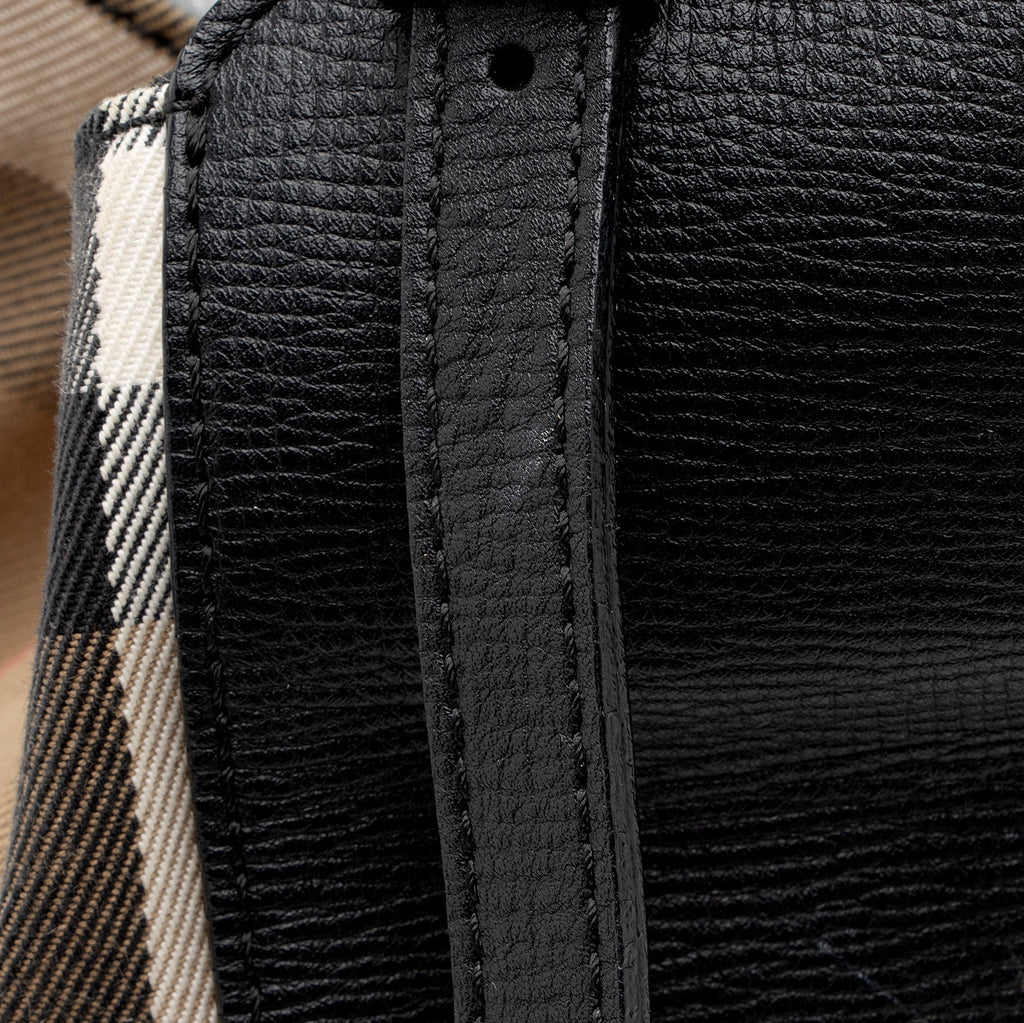 Burberry Leather House Check Canterbury Small Tote (SHF-Rt5UJm)