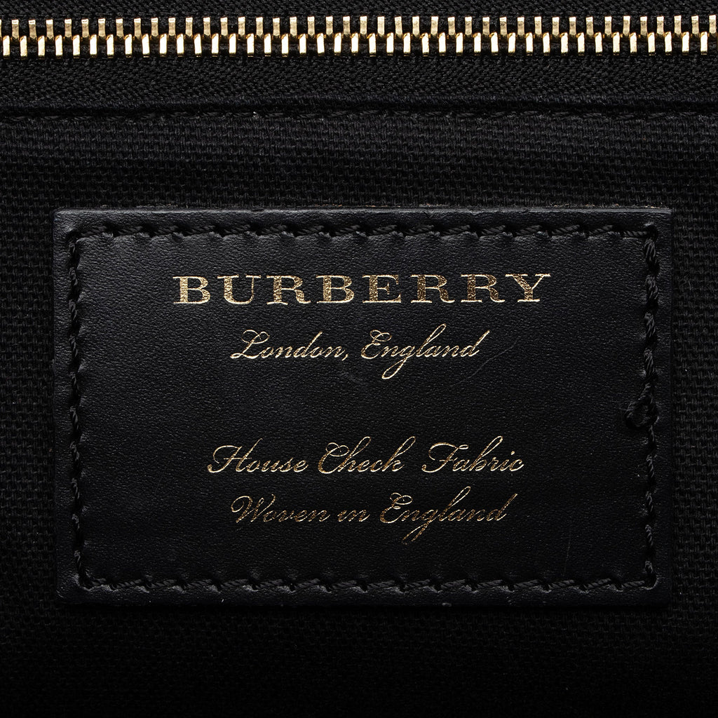 Burberry Leather House Check Derby Canterbury Small Tote (SHF-ANV3FD)