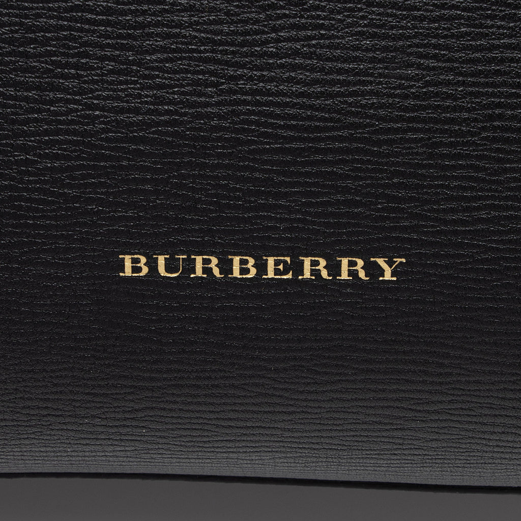 Burberry Leather House Check Derby Welburn Small Tote (SHF-qJKDyZ)