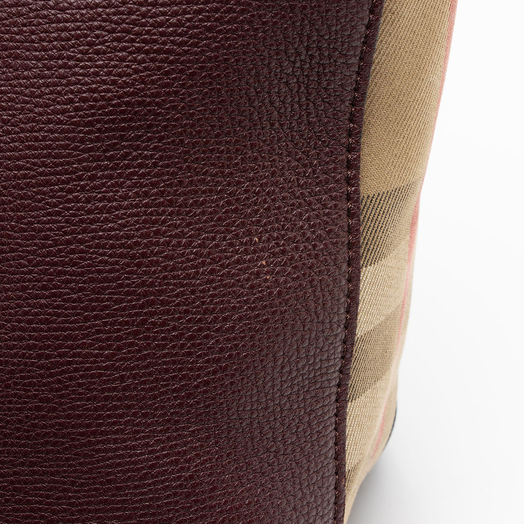 Burberry Leather House Check Derby Welburn Small Tote