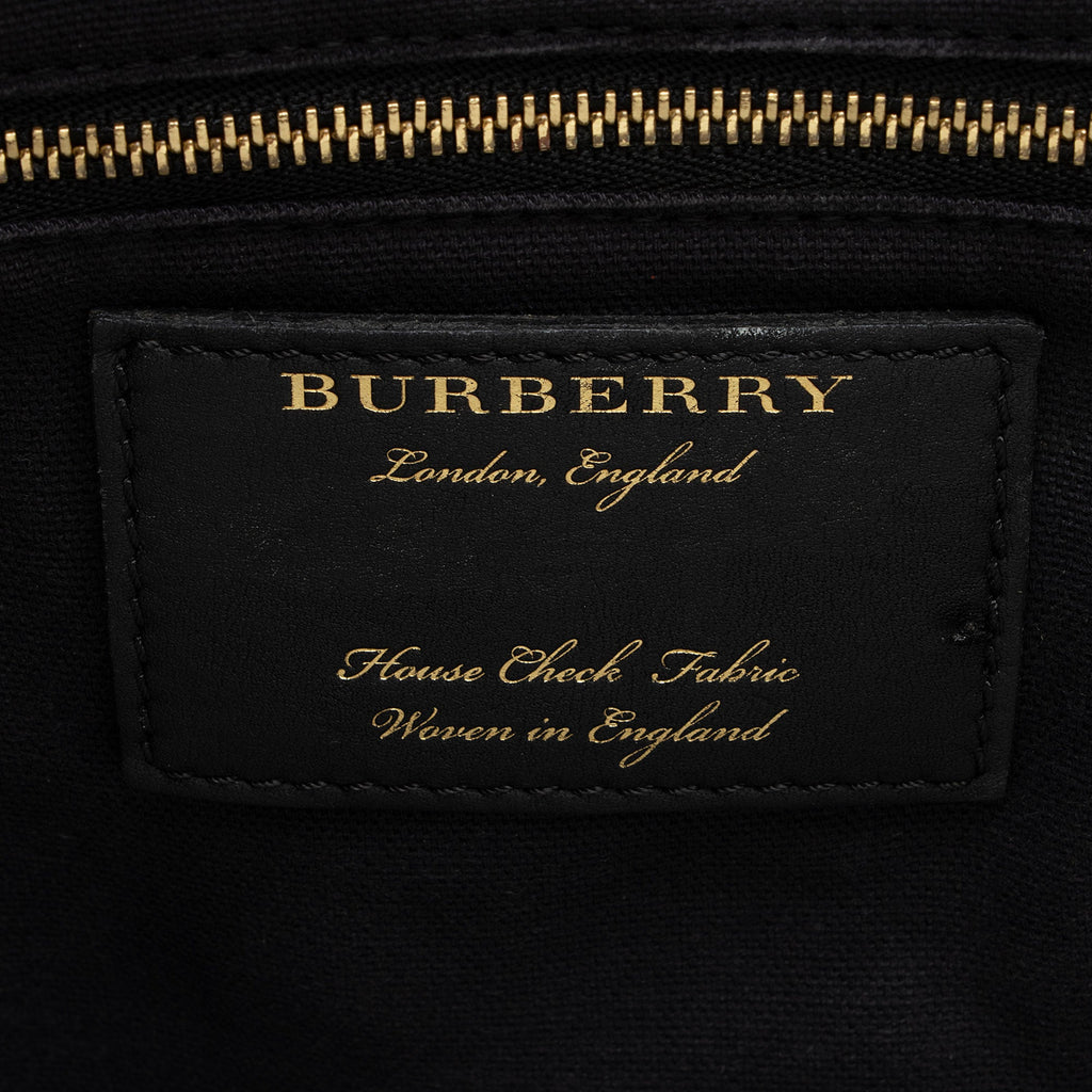 Burberry Leather House Check Derby Welburn Small Tote