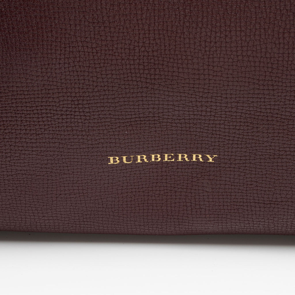Burberry Leather House Check Derby Welburn Small Tote
