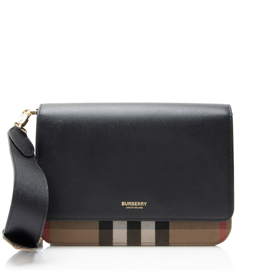Burberry Leather House Check Mackford Crossbody