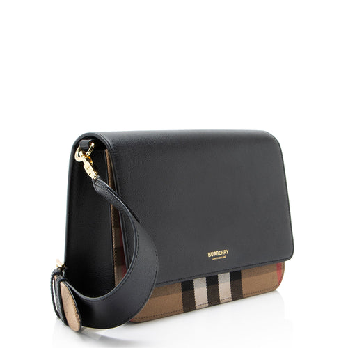 Burberry Leather House Check Mackford Crossbody