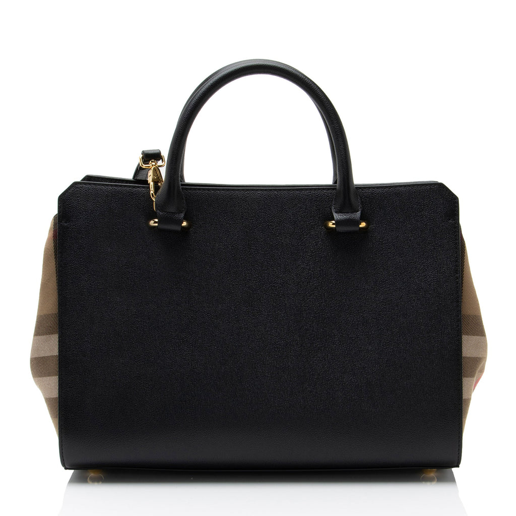 Burberry Leather Nova Check Banwell Tote