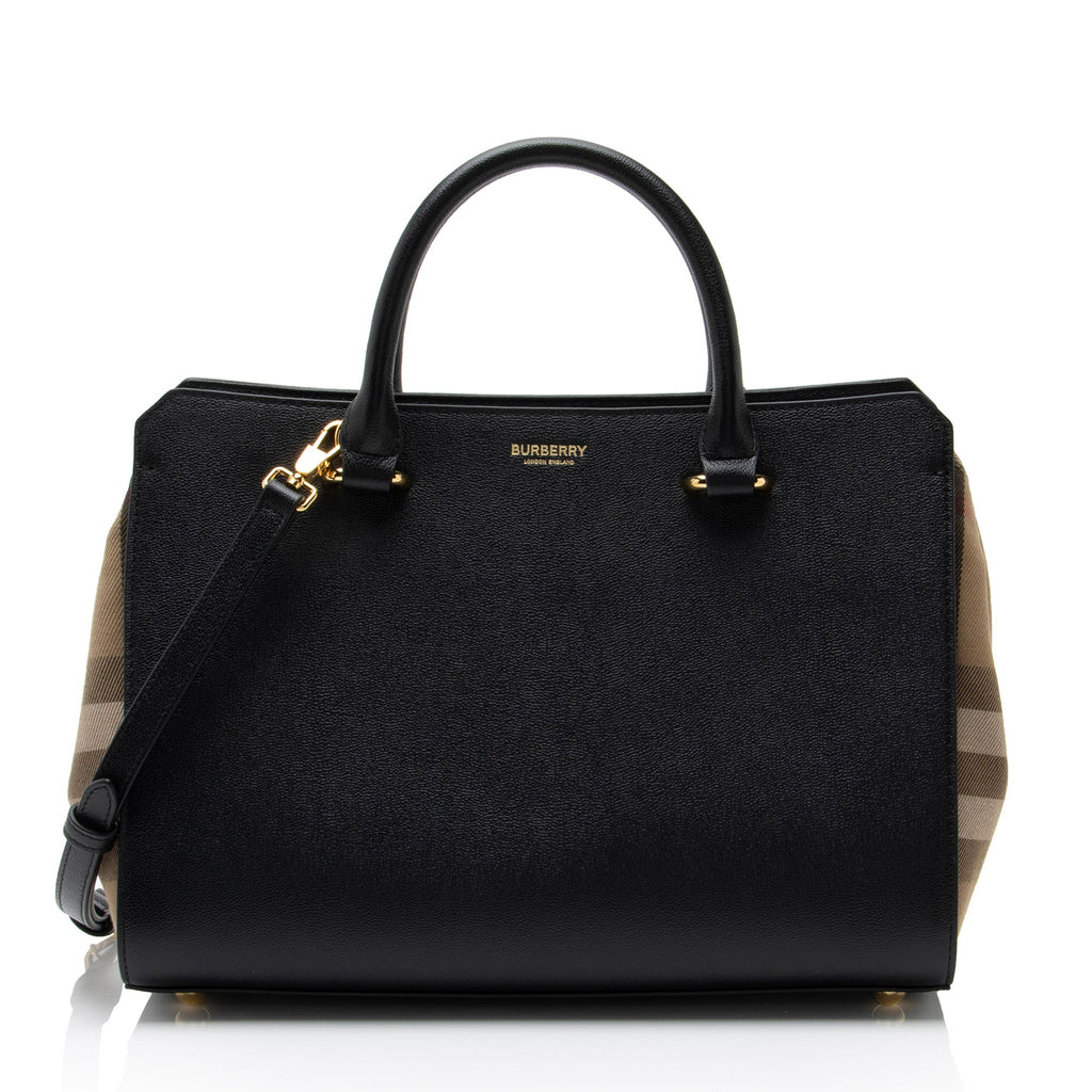 Burberry Leather Nova Check Banwell Tote