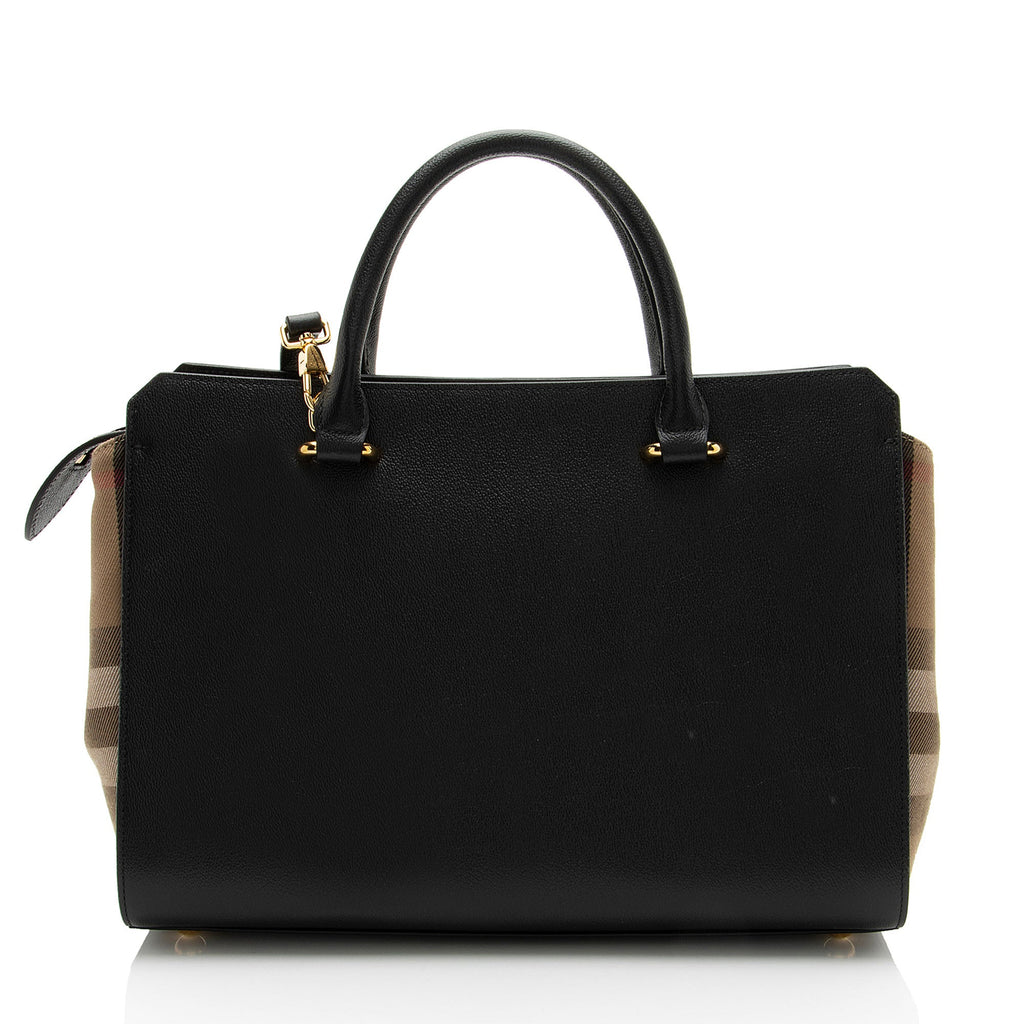 Burberry Leather Nova Check Banwell Tote