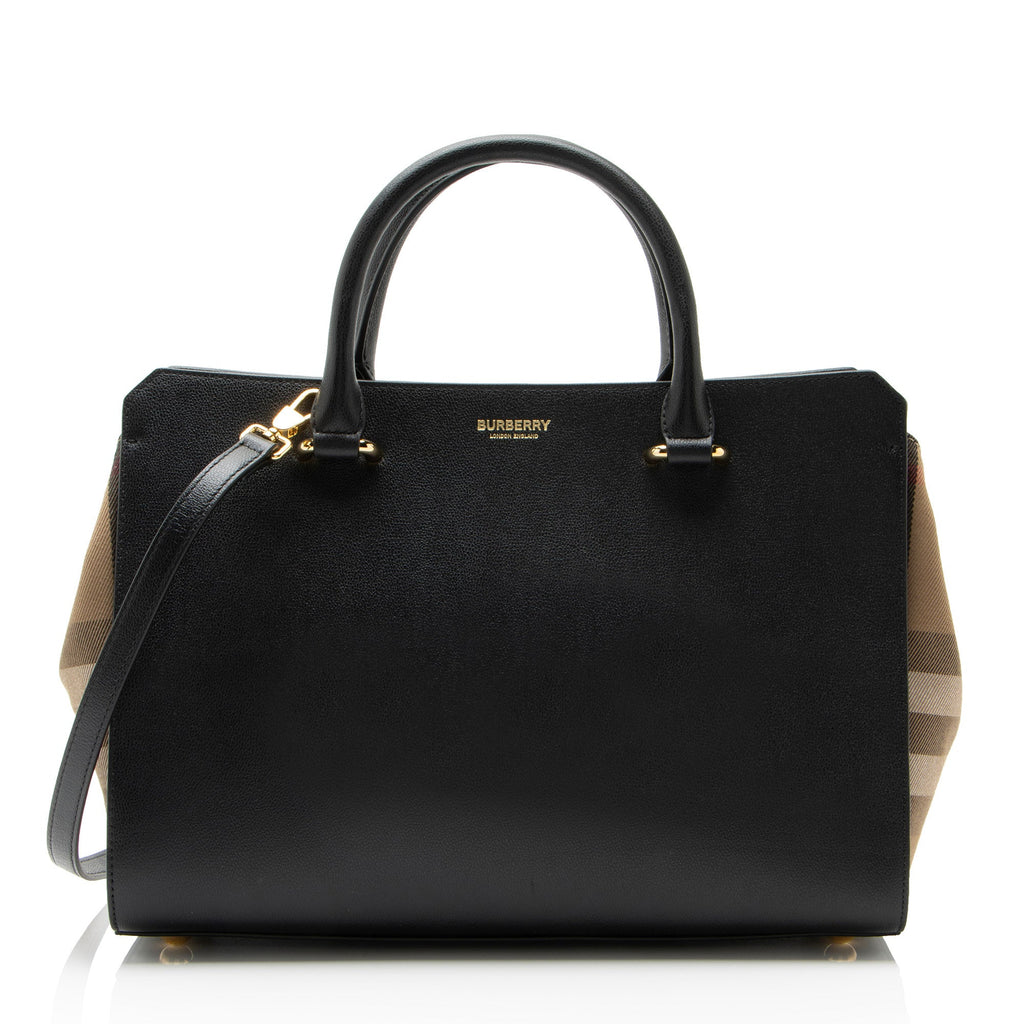Burberry Leather Nova Check Banwell Tote