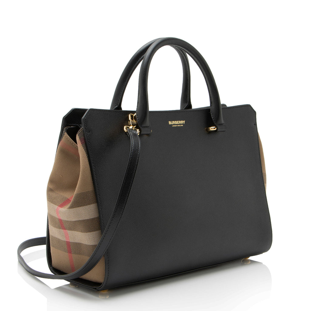 Burberry Leather Nova Check Banwell Tote