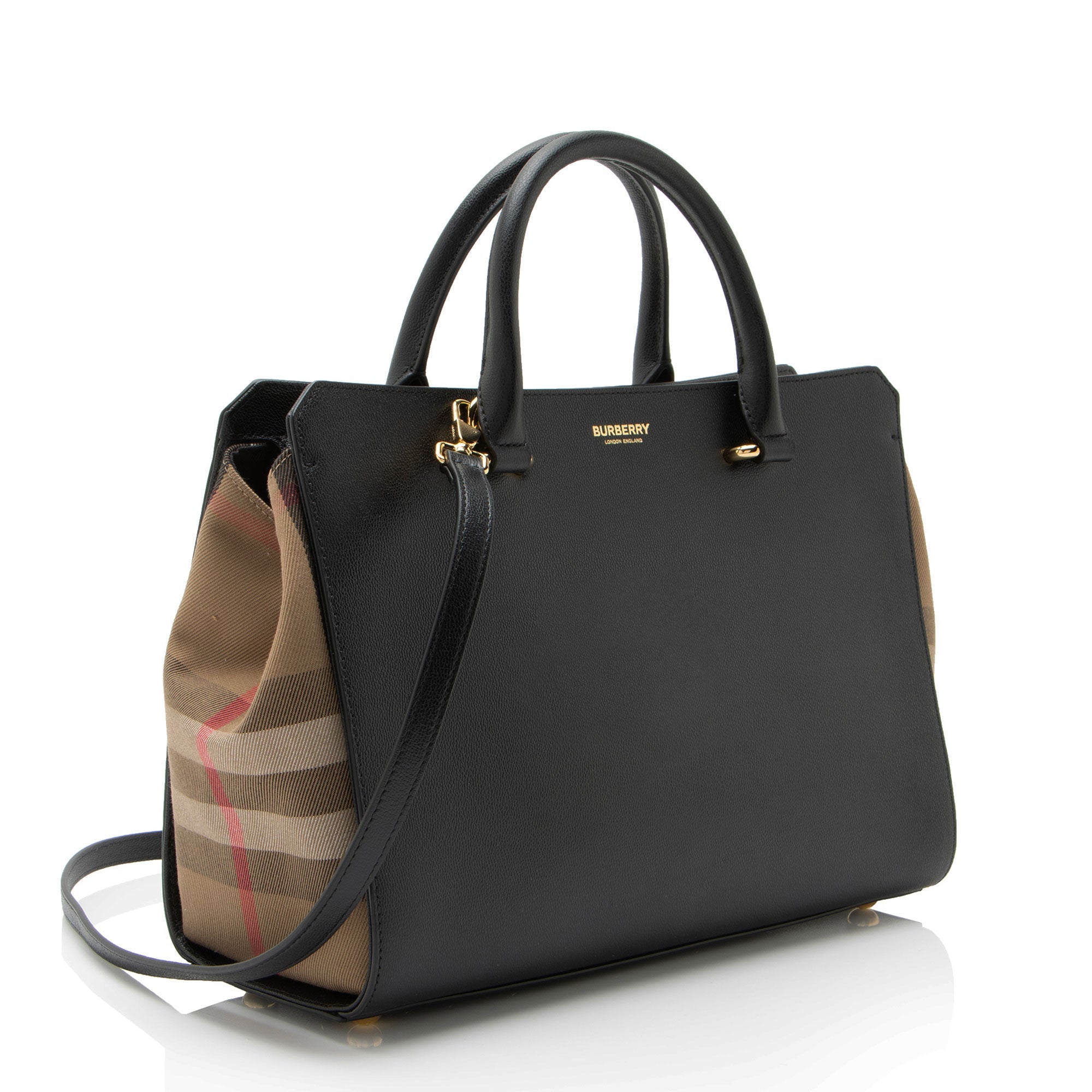 Burberry Leather Nova Check Banwell Tote