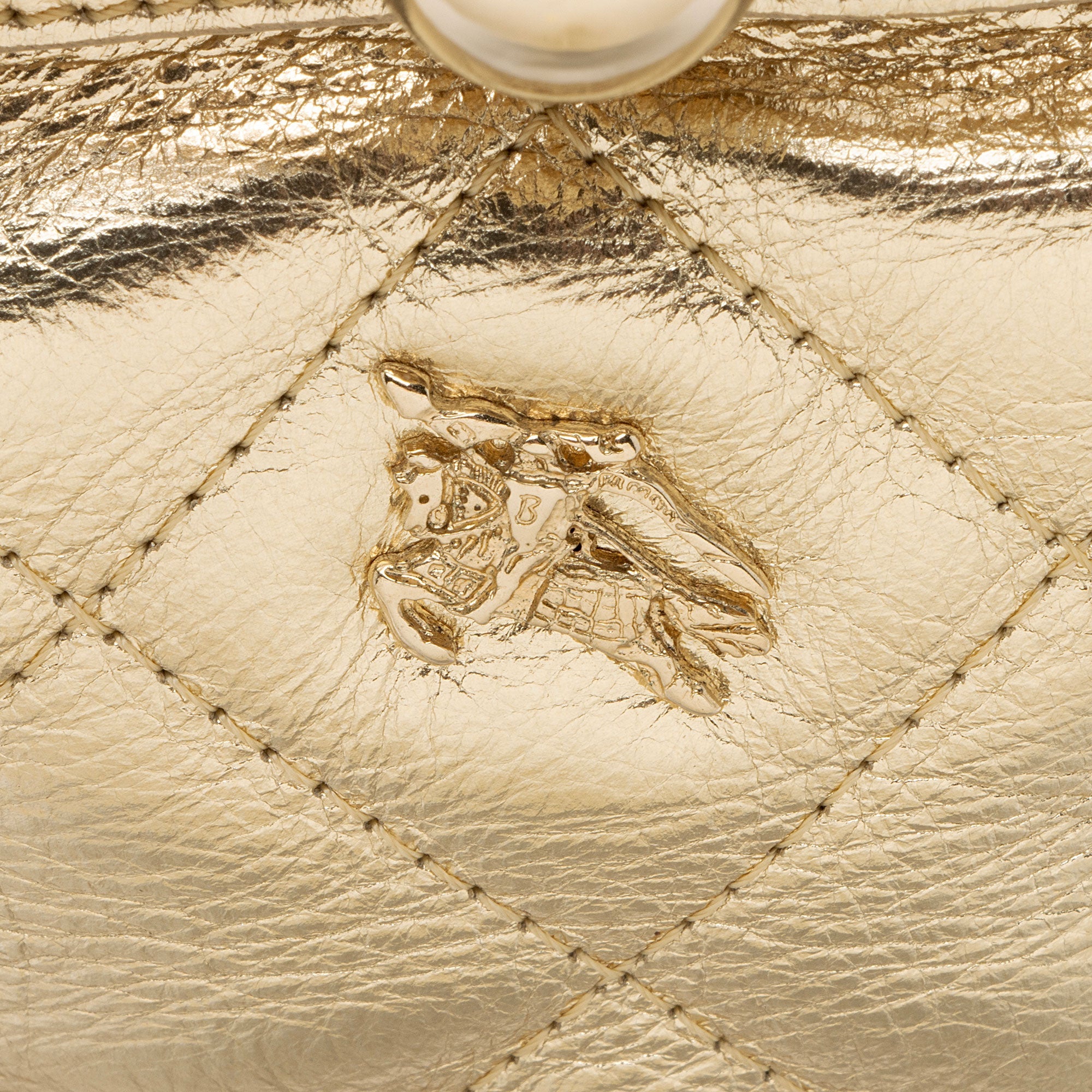 Burberry Metallic Quilted Leather Hillgate Tote