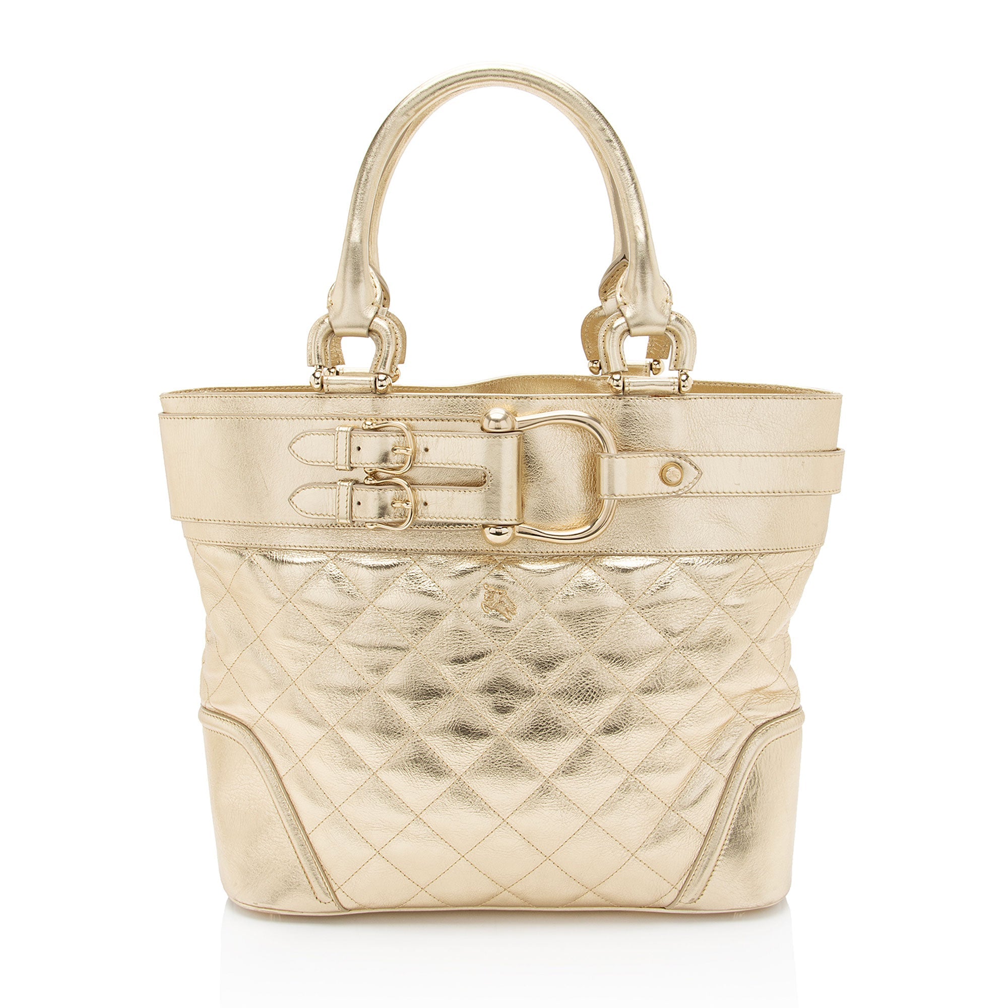 Burberry Metallic Quilted Leather Hillgate Tote
