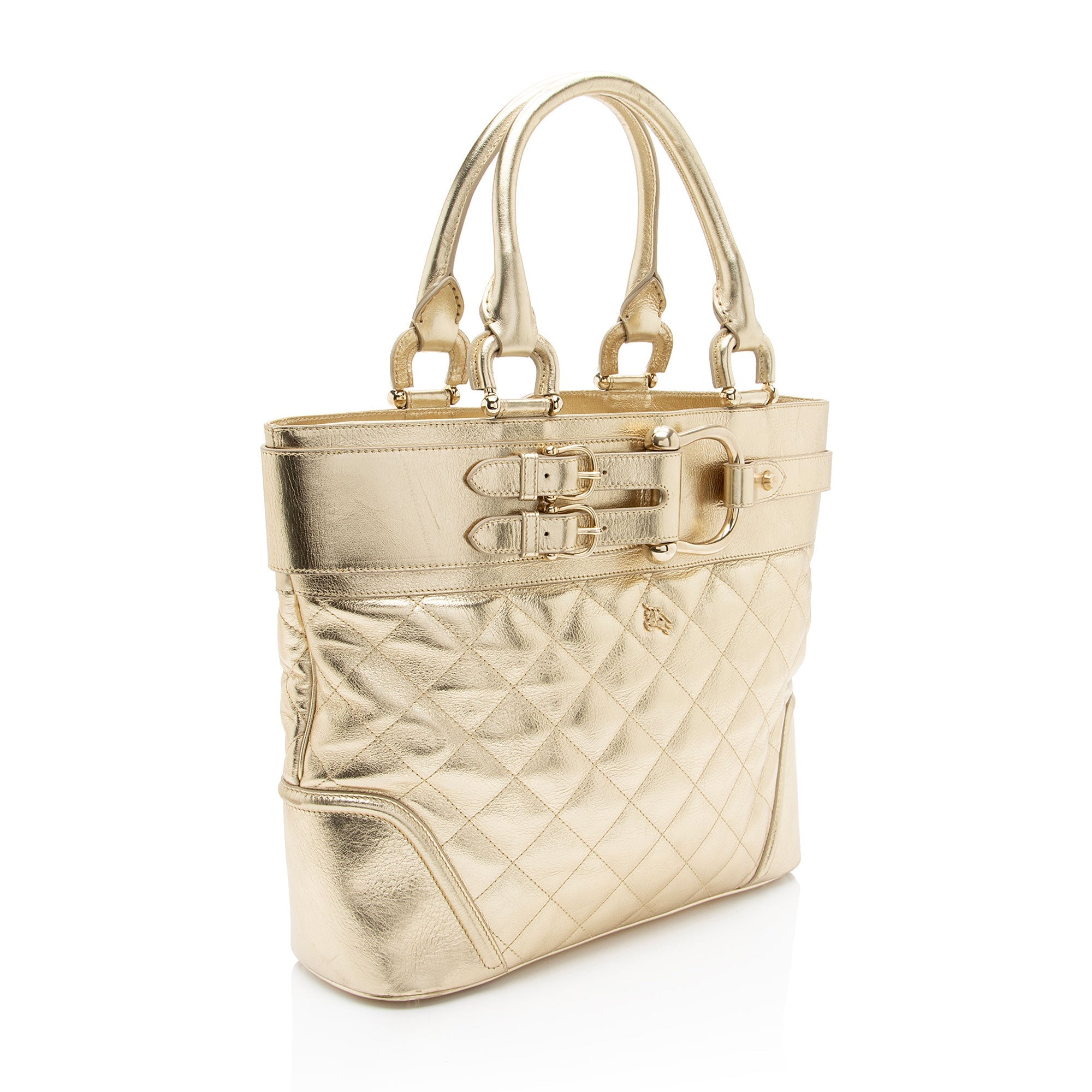 Burberry Metallic Quilted Leather Hillgate Tote