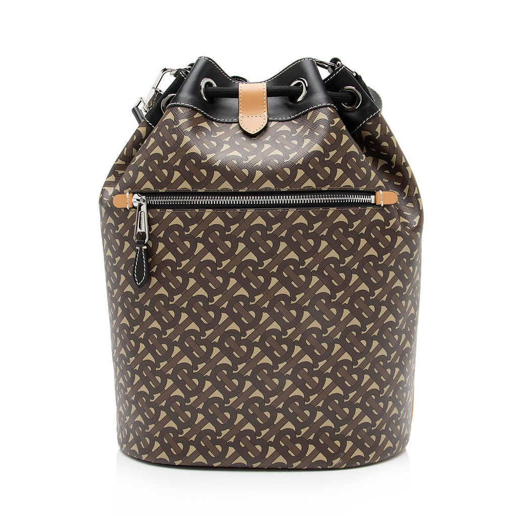 Burberry E-Canvas TB Monogram Bridle Chesterton Bucket Bag (SHF-23254)