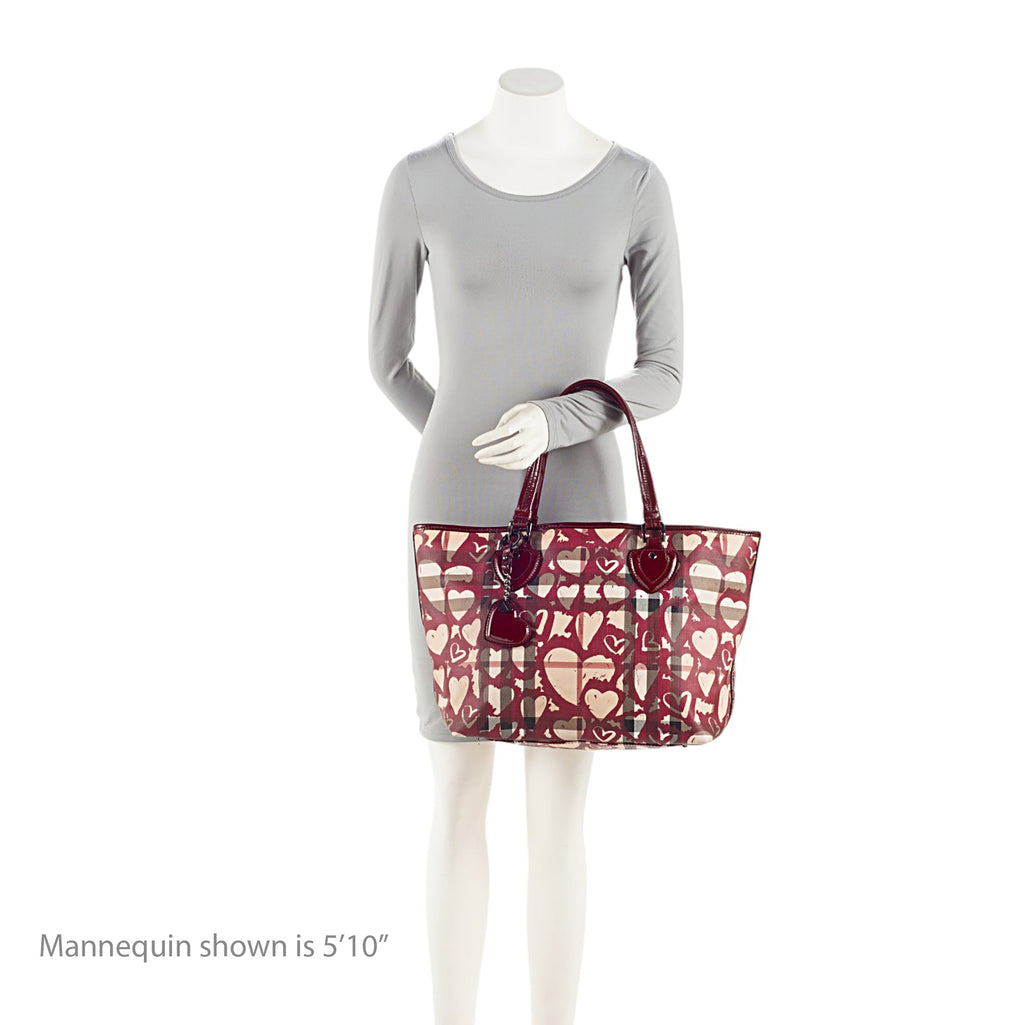 Burberry Nova Check Painted Hearts Tote (SHF-8ExxqA)