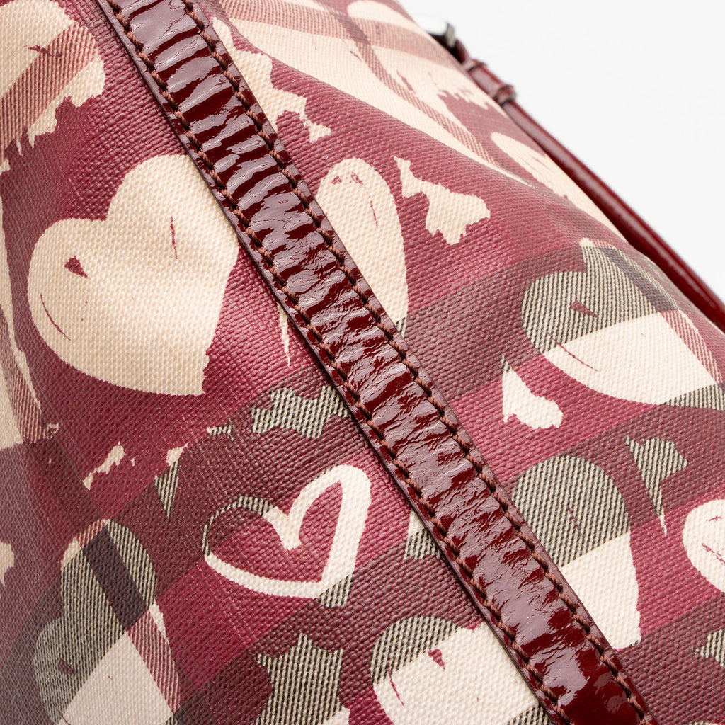 Burberry Nova Check Painted Hearts Tote