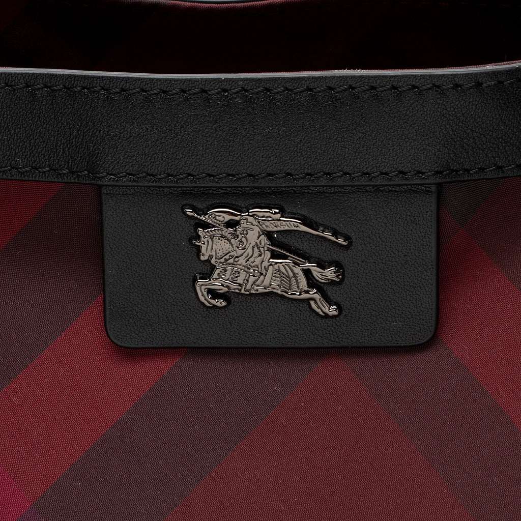 Burberry Nylon Check Buckleigh Packable Small Tote (SHF-mg4mKV)