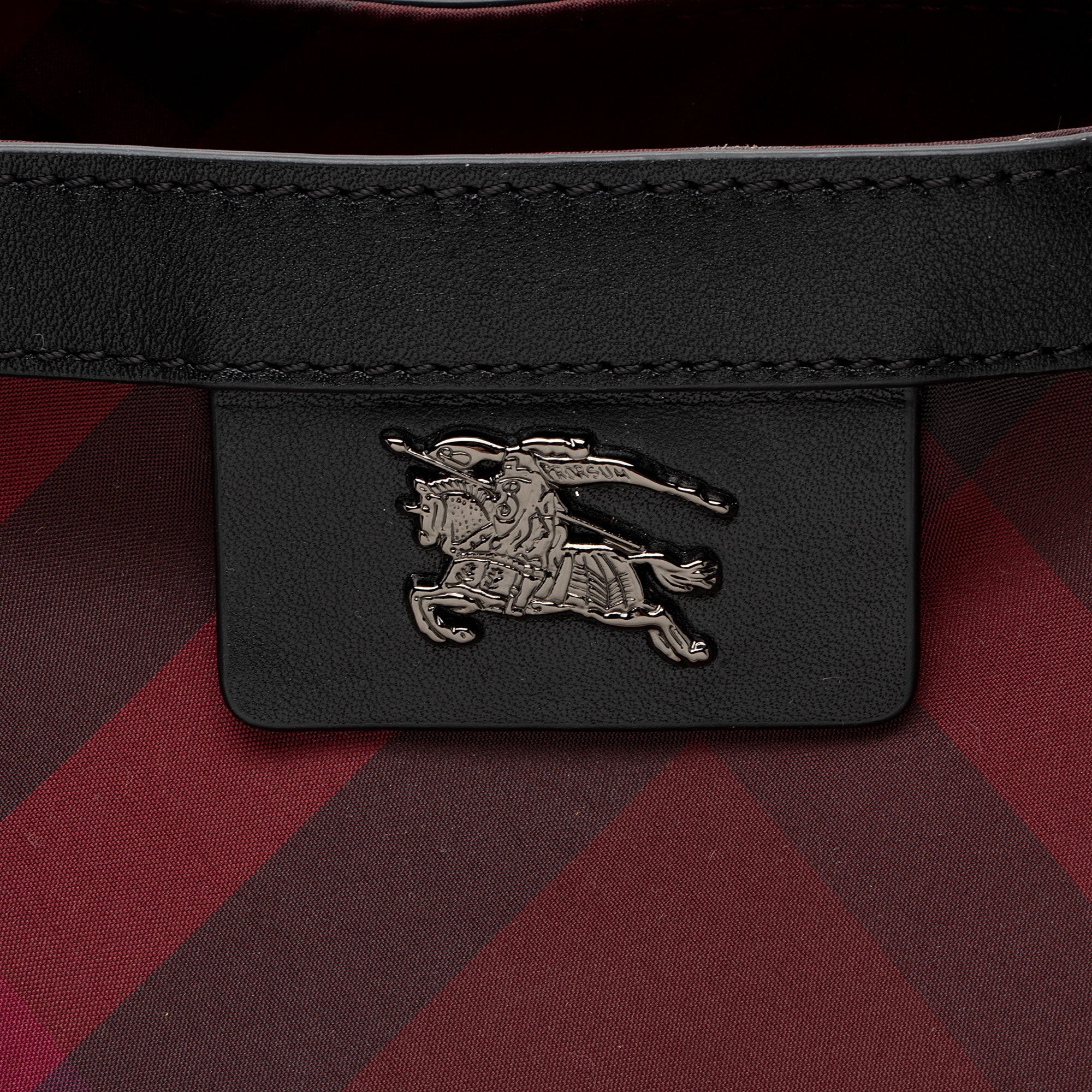 Burberry Nylon Check Buckleigh Packable Small Tote (SHF-mg4mKV)